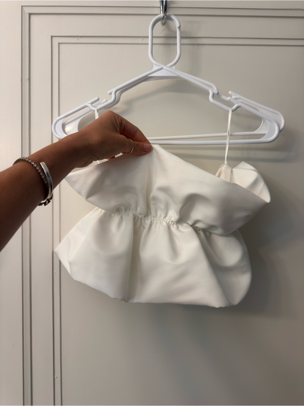 Zara White Off-Shoulder Ruffle Top